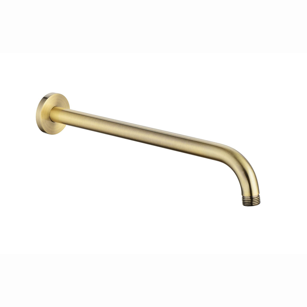Round wall mounted shower arm 320mm - antique brass