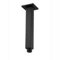 Square vertical shower arm 180mm - matt black