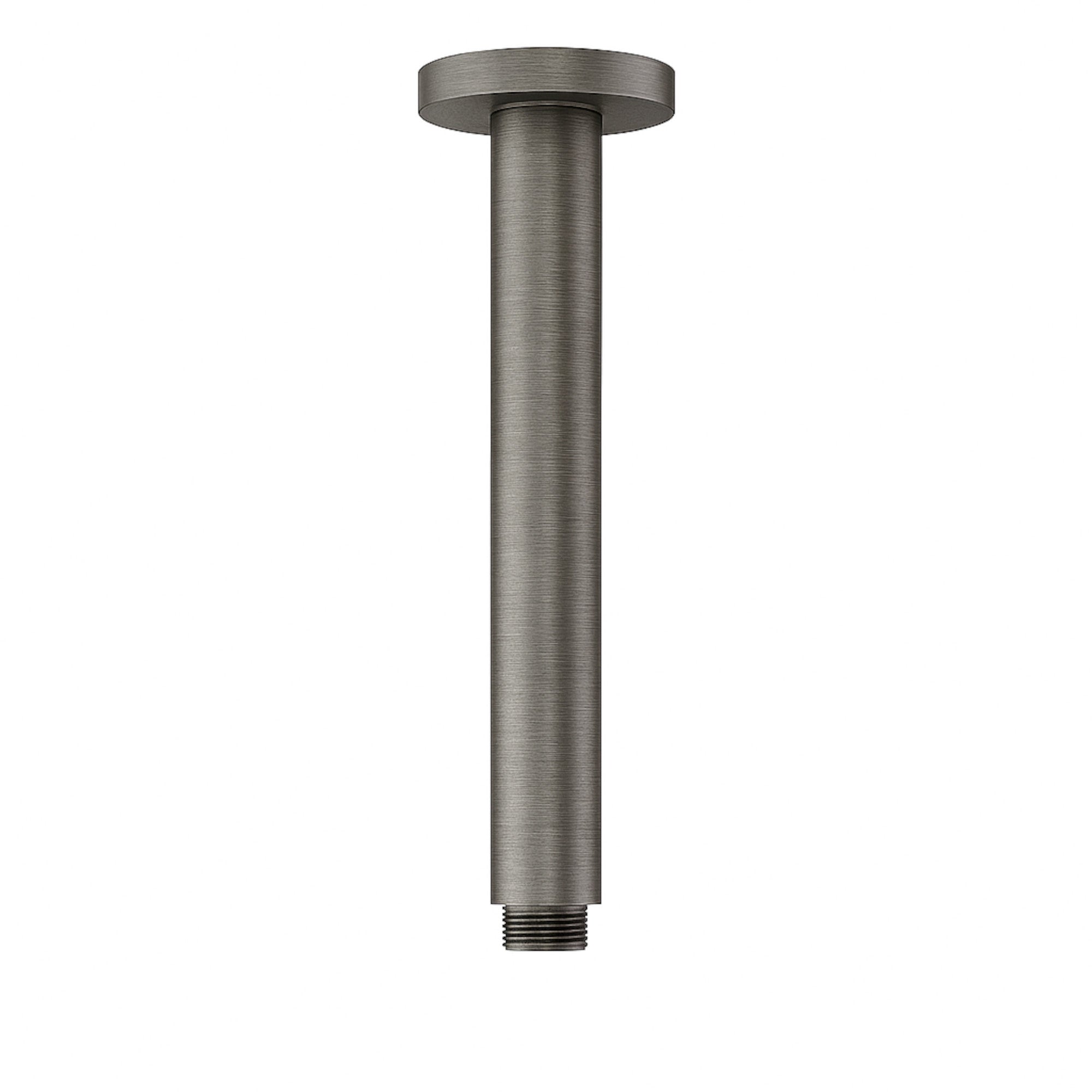 Round ceiling mounted shower arm 180mm - gunmetal grey