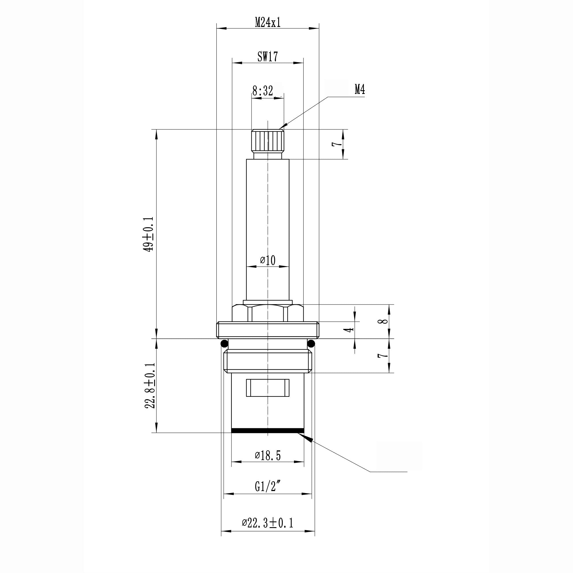 Brass 1/2" single valve - basin mixer, twin basin, twin bath, bath mixer tap, (not bidet) Downton - HOT