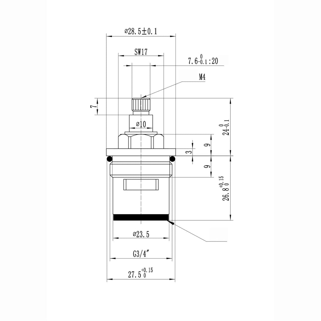 Brass 3/4" single valve - bath mixer of bath shower mixer tap Zara, Plaza - HOT