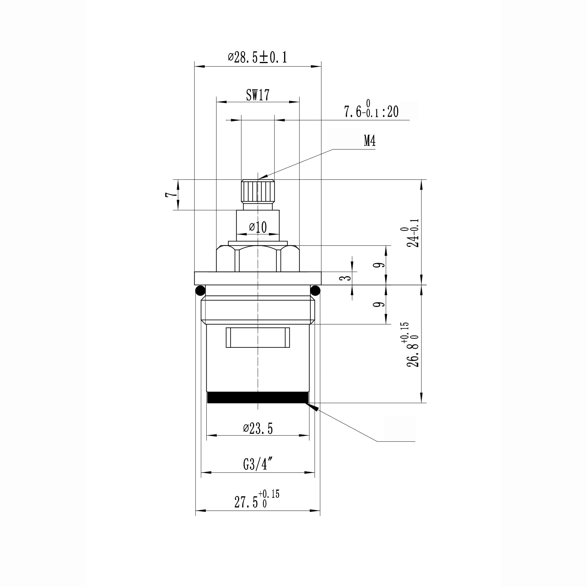 Brass 3/4" single valve - bath mixer of bath shower mixer tap Zara, Plaza - HOT