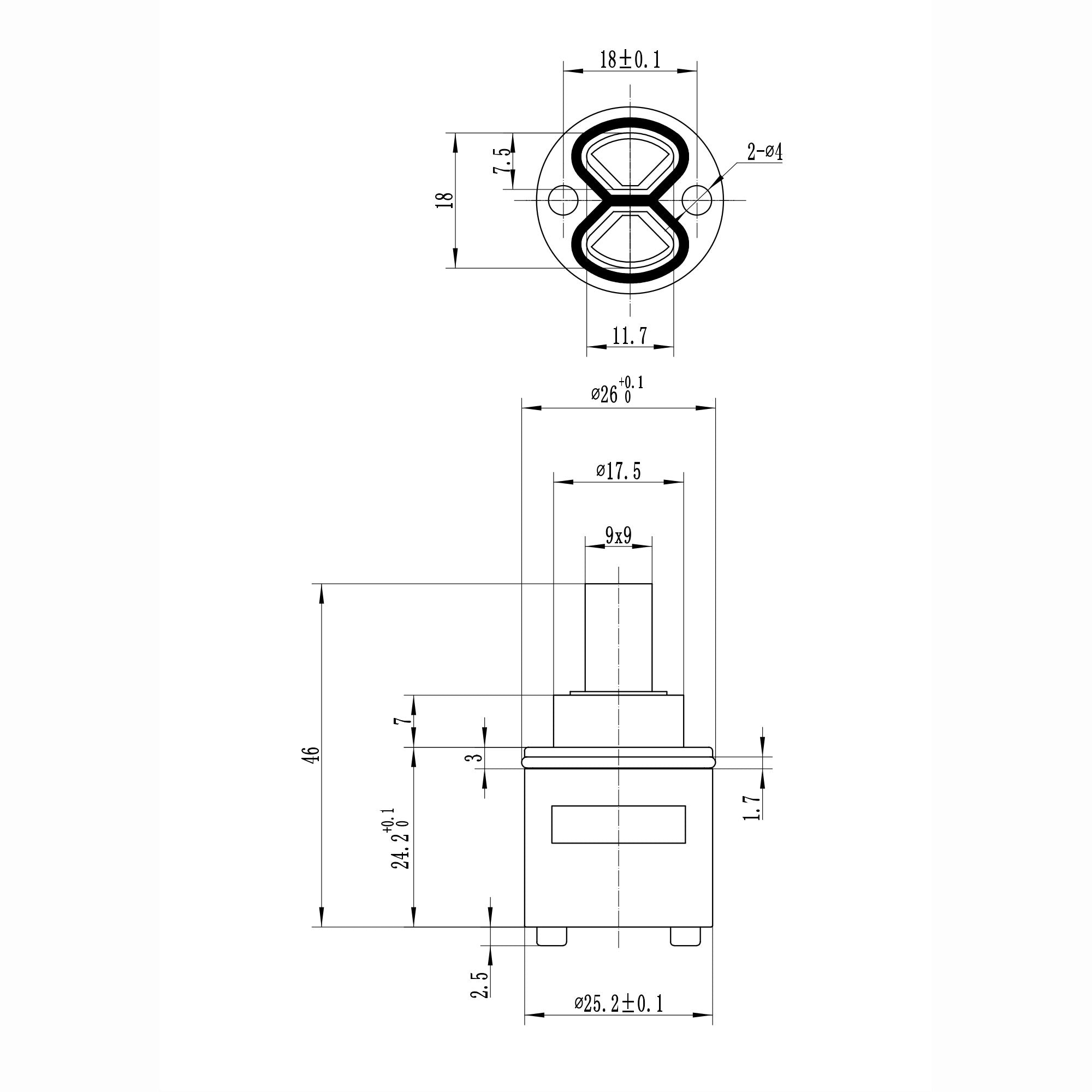 Cartridge valve - floorstanding bath shower mixer Zara