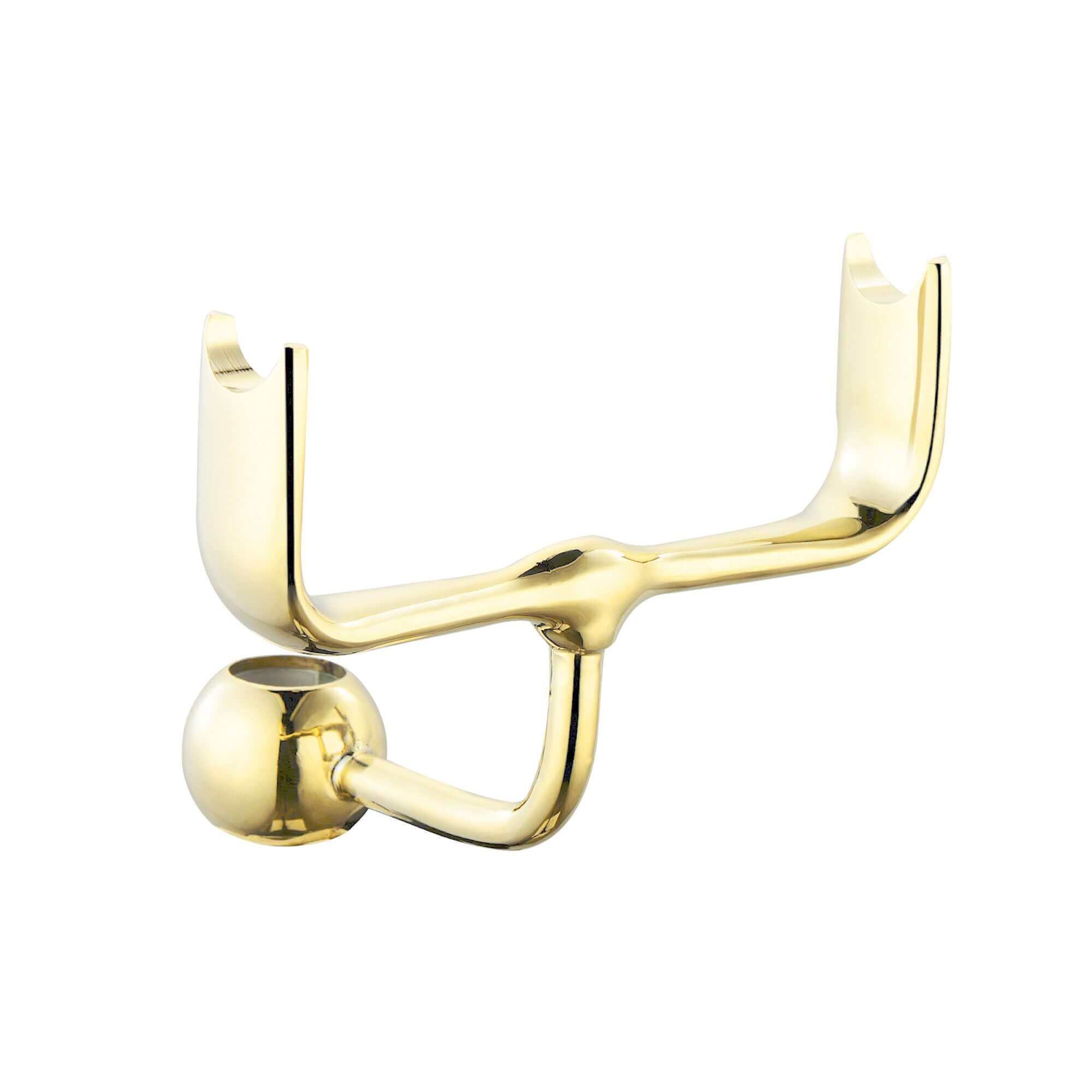 Telephone style rigid riser bracket for shower heads solid brass - gold