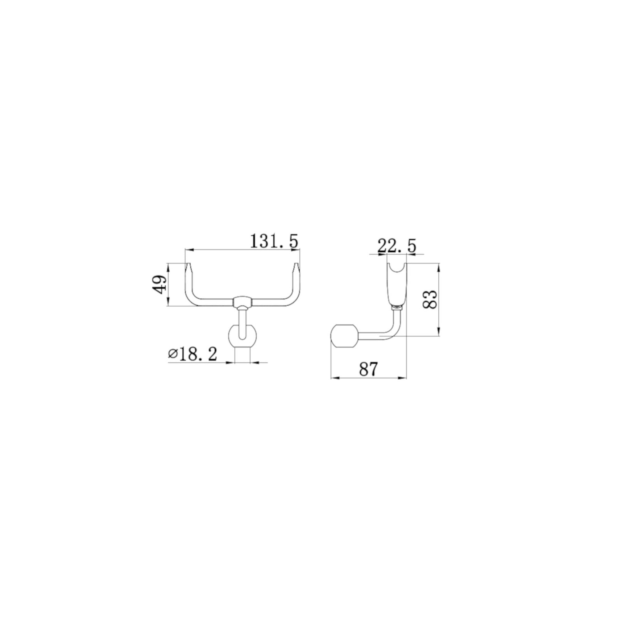 Telephone style rigid riser bracket for shower heads solid brass - gold