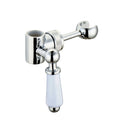 Traditional lever shower head bracket for 18mm diameter rigid riser or slider rail solid brass - chrome & white