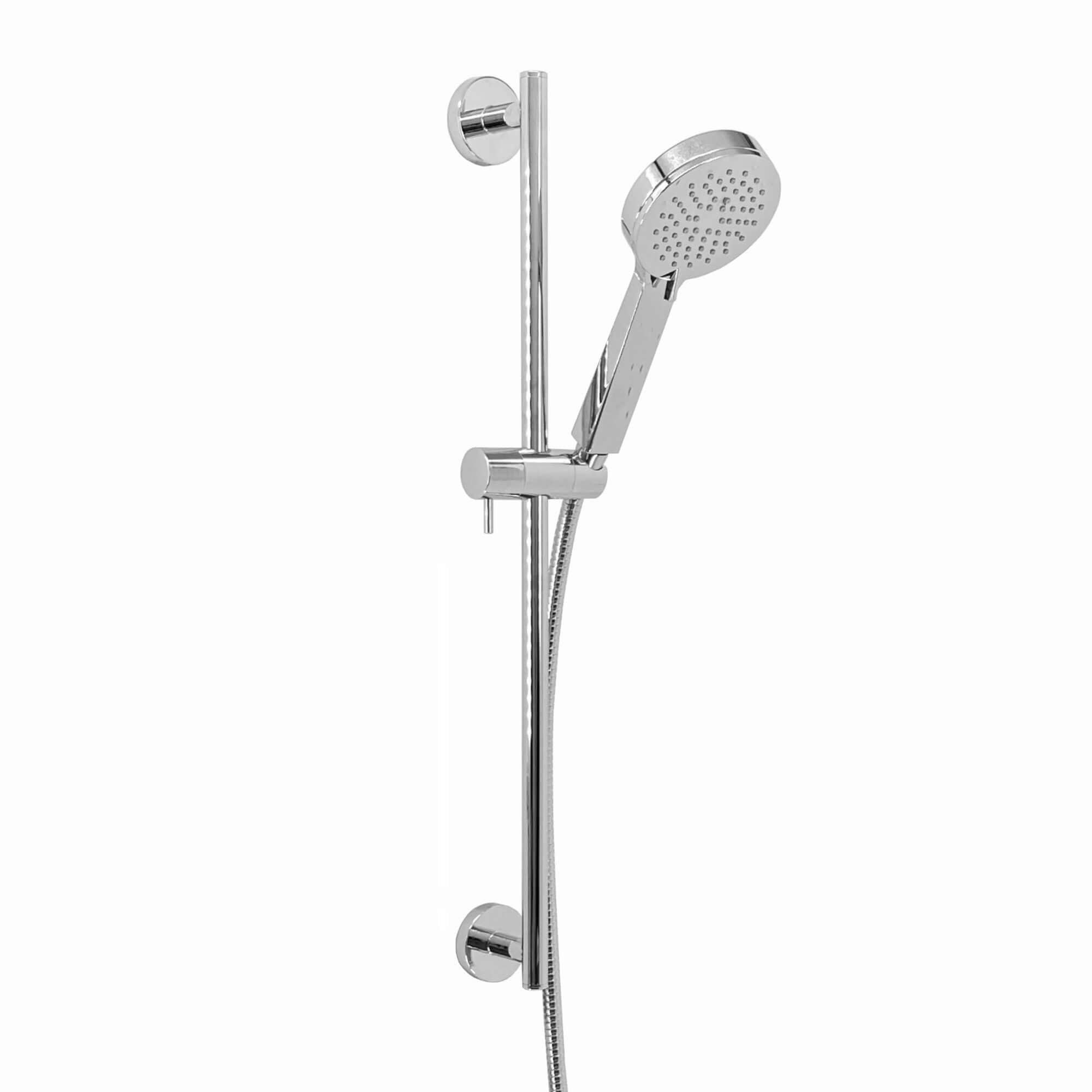 Dune modern thermostatic bath shower mixer tap deck mount with slider rail kit - chrome