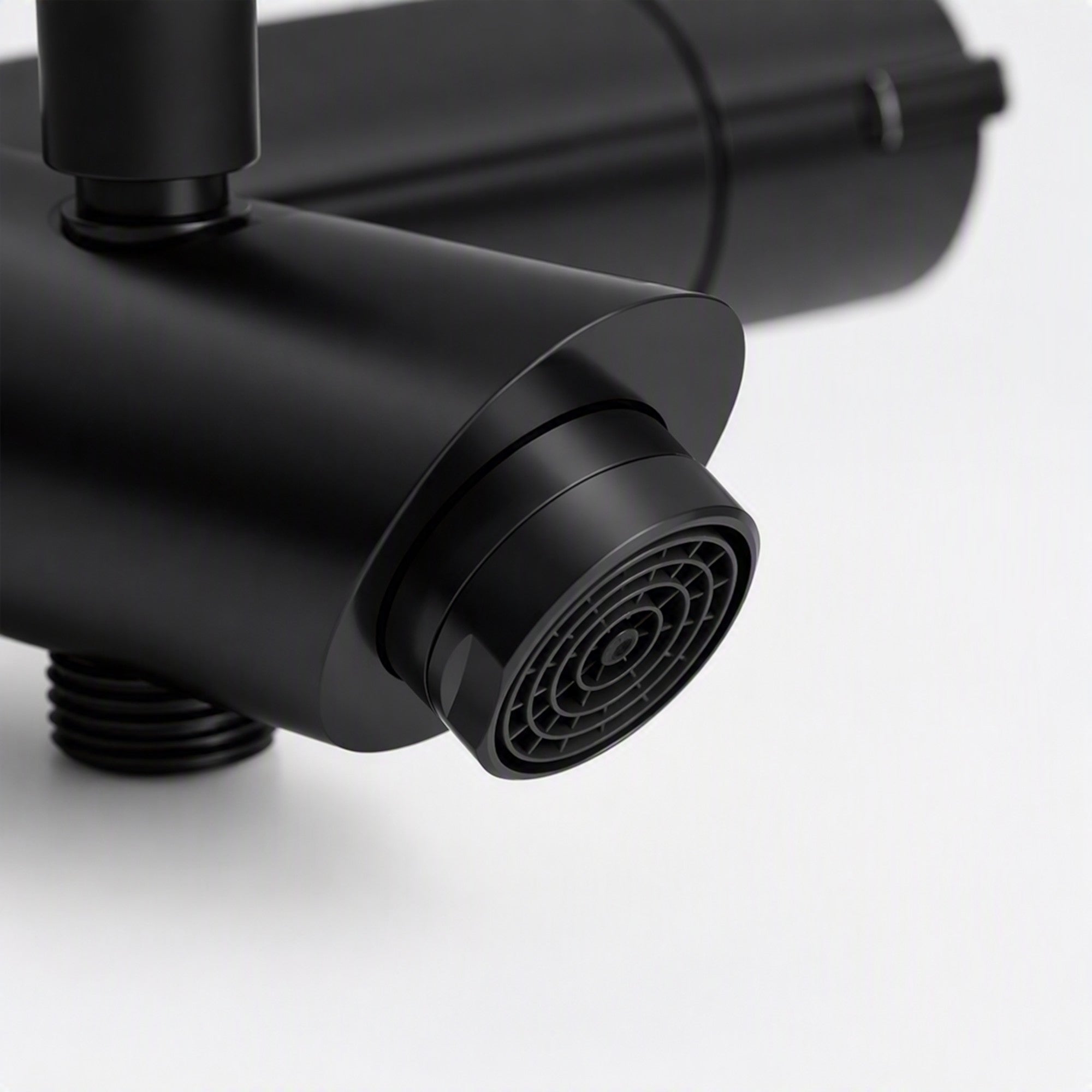 Dune contemporary thermostatic bar bath shower mixer valve 1/2" outlet deck-mount - matt black (no handset)