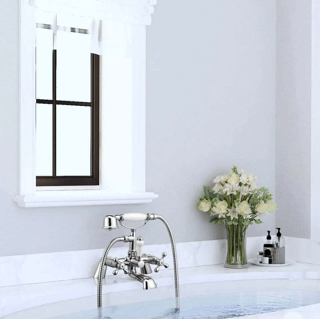 Beaumont Chrome Traditional Bath Shower Mixer Tap Crosshead