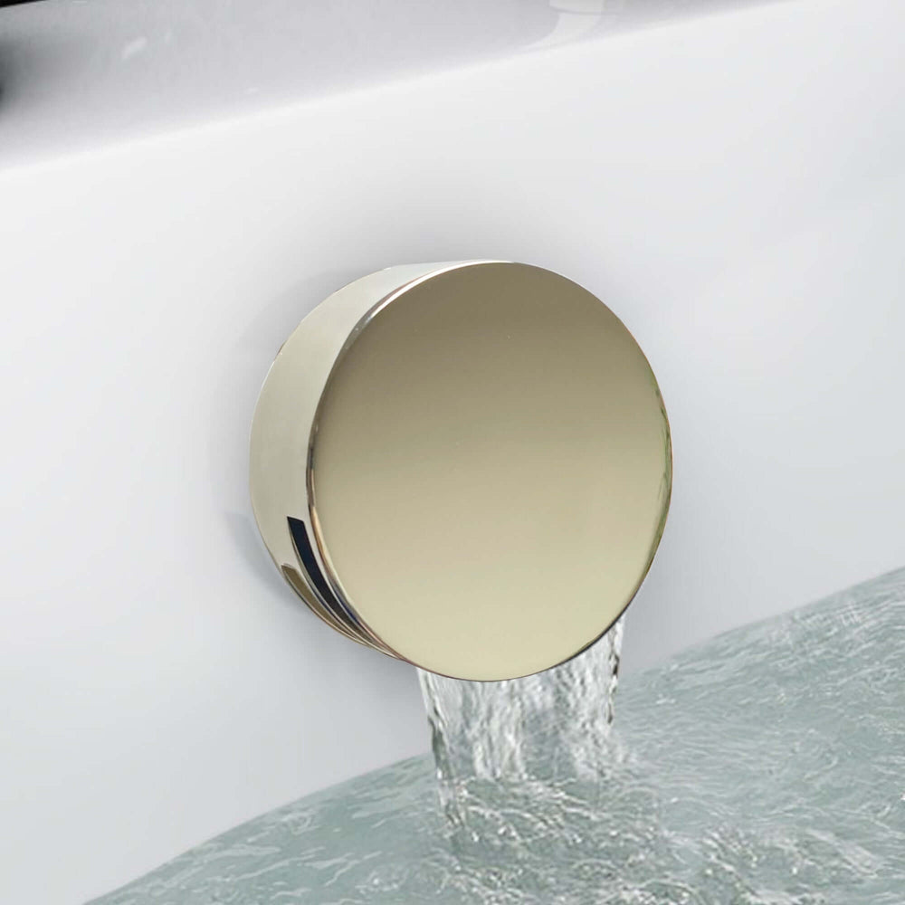 Traditional overflow bath filler with 3/4" deck bath side valves (pair) - gold