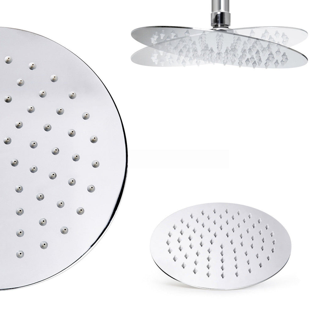Harbour thermostatic bar bath shower mixer valve with dual rigid riser kit, 200mm round overhead rain shower and handheld - chrome