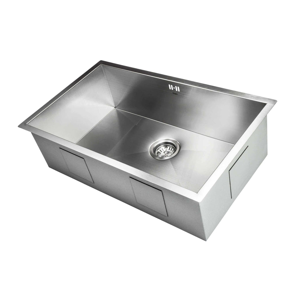 Kitchen Sink And Tap Set, Bali 760mm 1.0 Bowl Undermount Or Topmount Kitchen Sink With Overflow - Brushed Stainless Steel, Icon Filter Kitchen Tap
