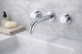 Zara contemporary wall mounted basin mixer tap (3TH) - chrome