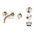 Zara contemporary wall mounted basin mixer tap (3TH) - antique brass