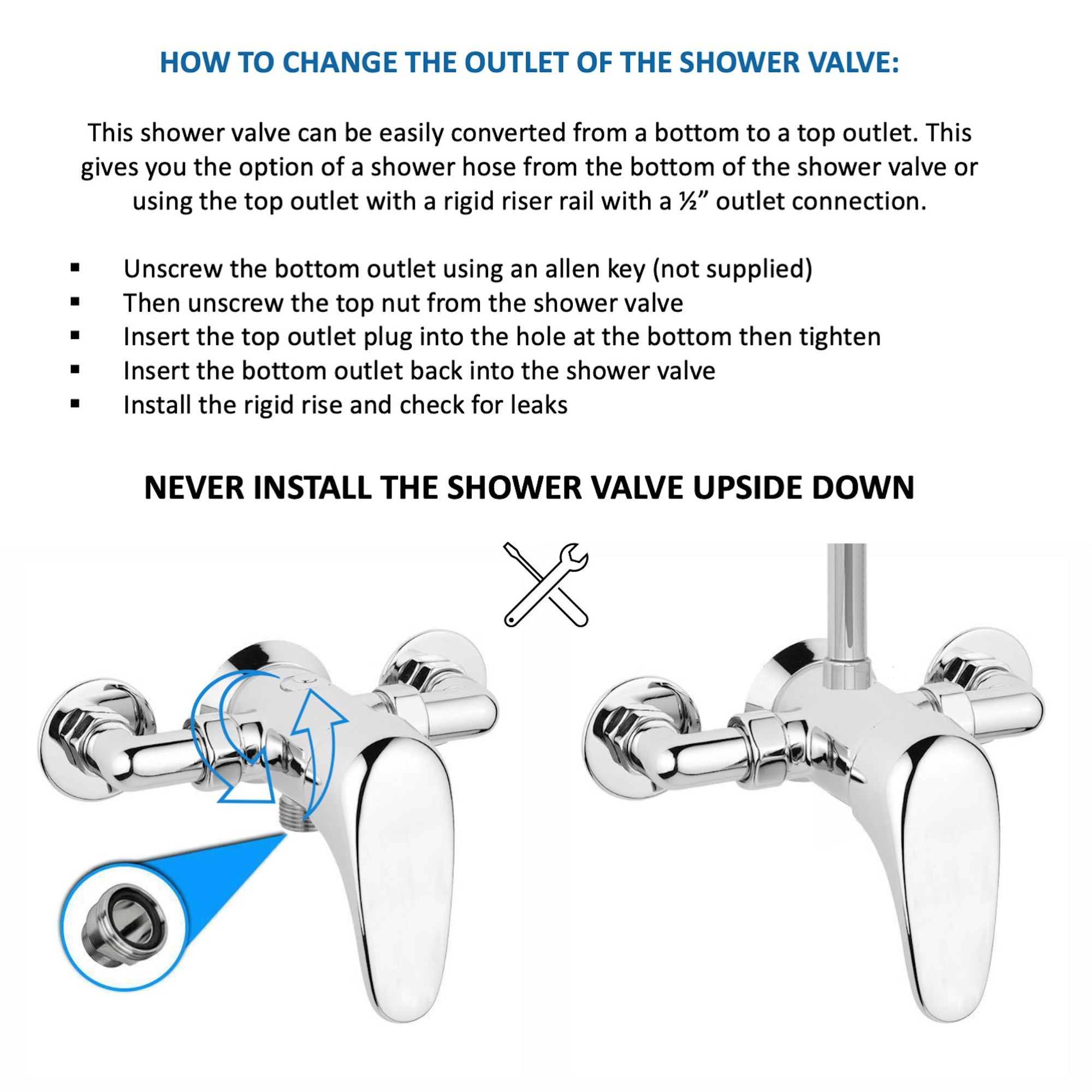Bromley exposed shower mixer valve tap - chrome