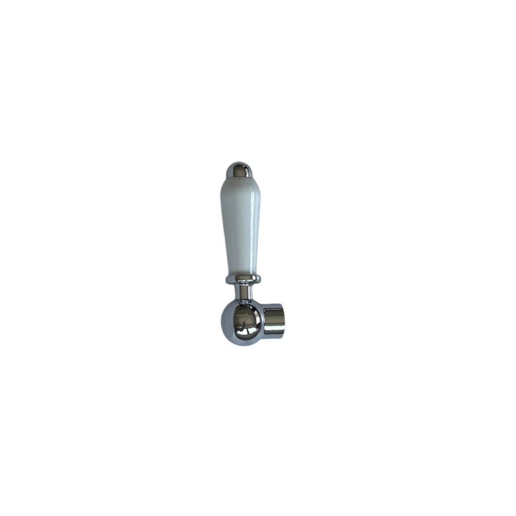 Replacement white ceramic lever with housing and grubscrew for B14 - chrome