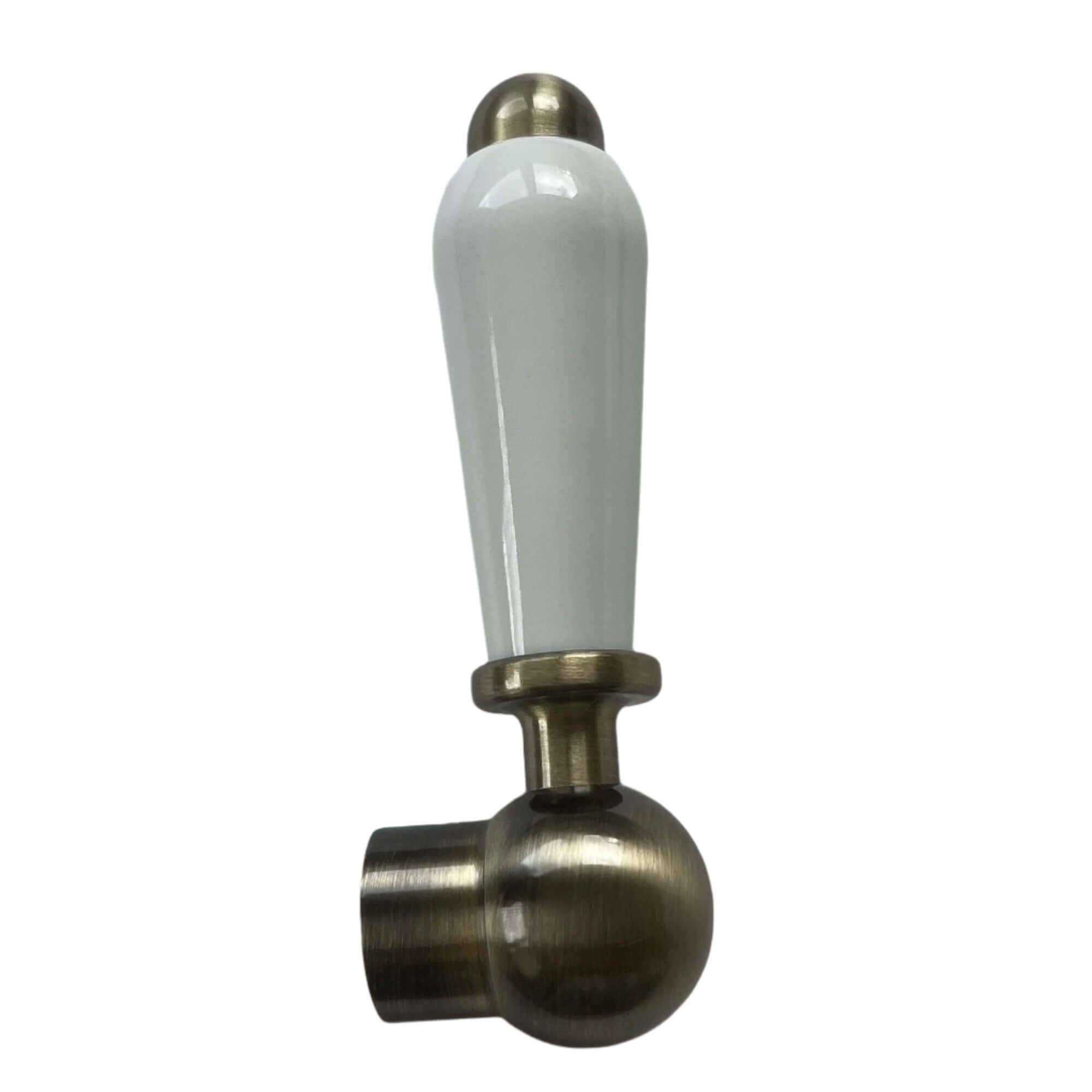 Replacement white ceramic lever with housing and grubscrew for B08 - antique brass