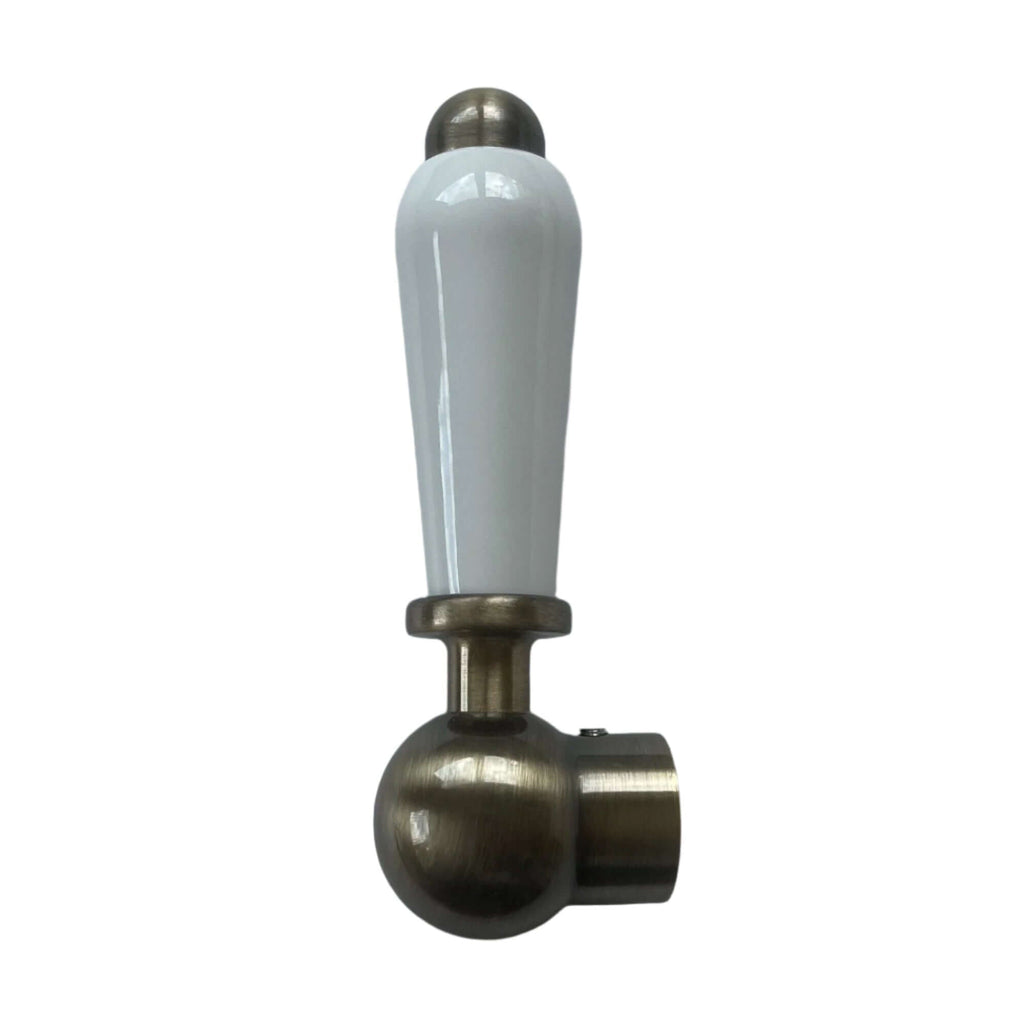 Replacement white ceramic lever with housing and grub screw for D05 - antique brass