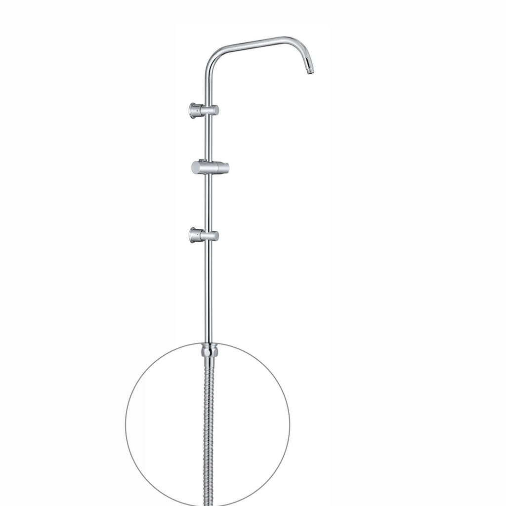Shower hose nut to nut 800mm stainless steel for G16 - chrome