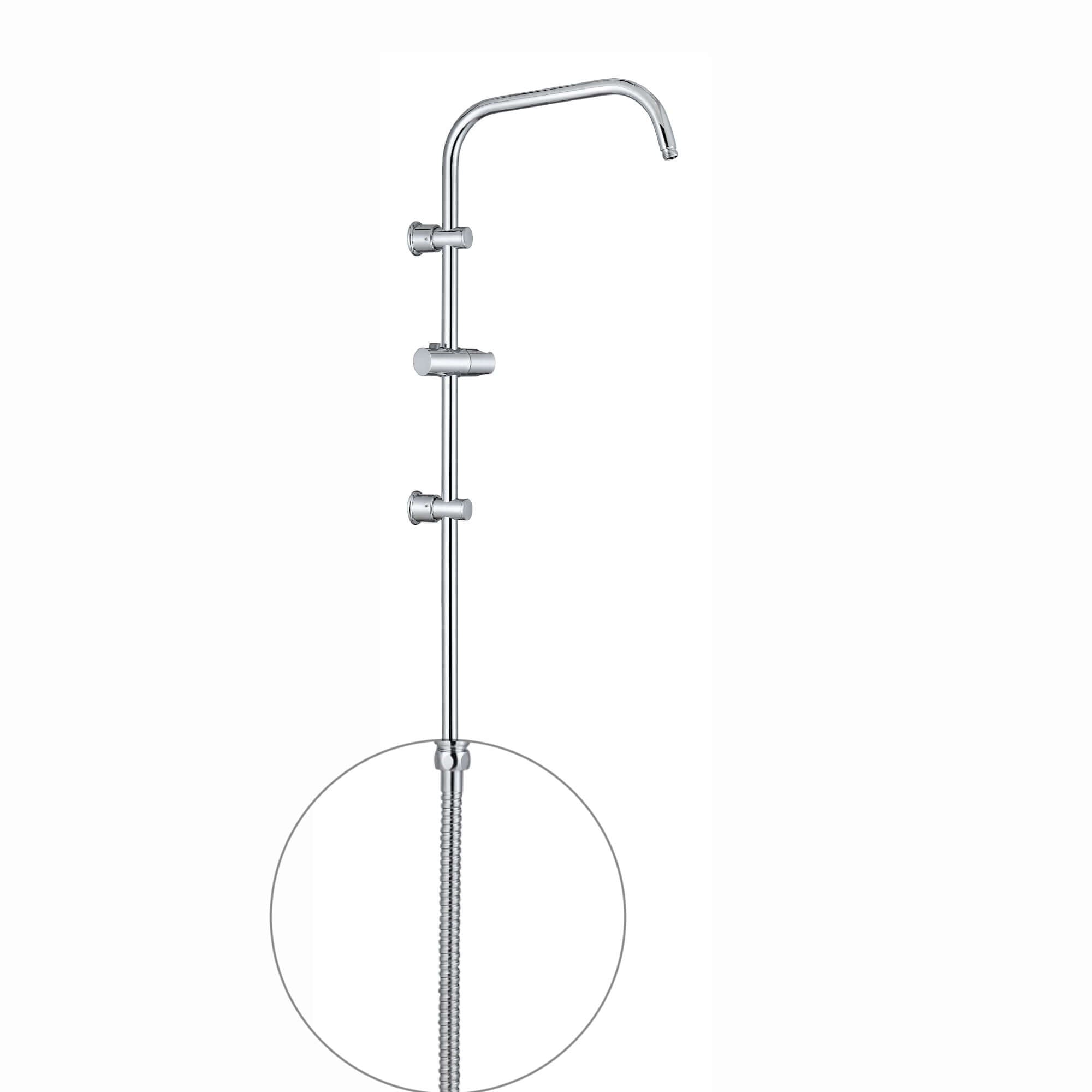 Shower hose nut to nut 800mm stainless steel for G16 - chrome