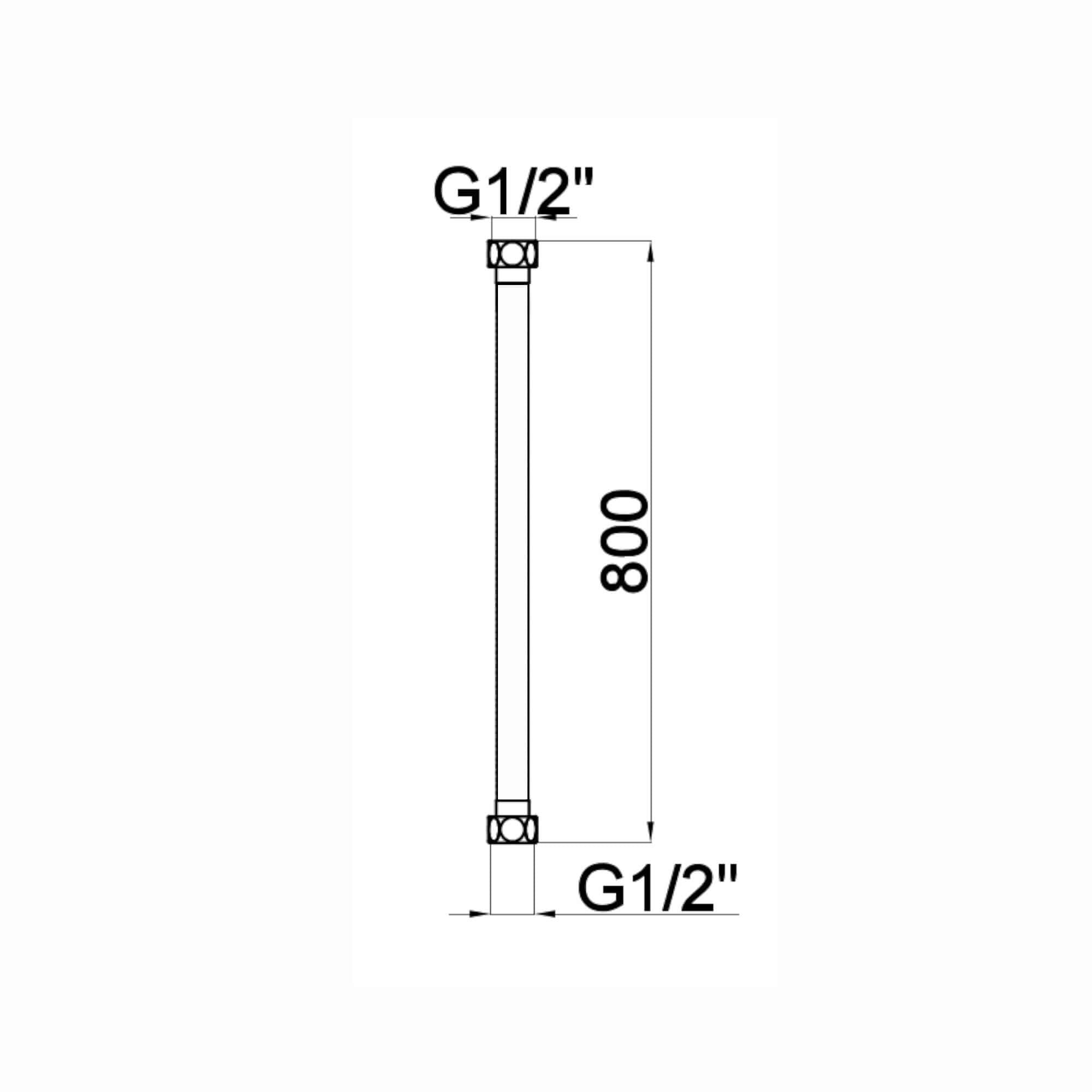 Shower hose nut to nut 800mm PVC for G17 - black