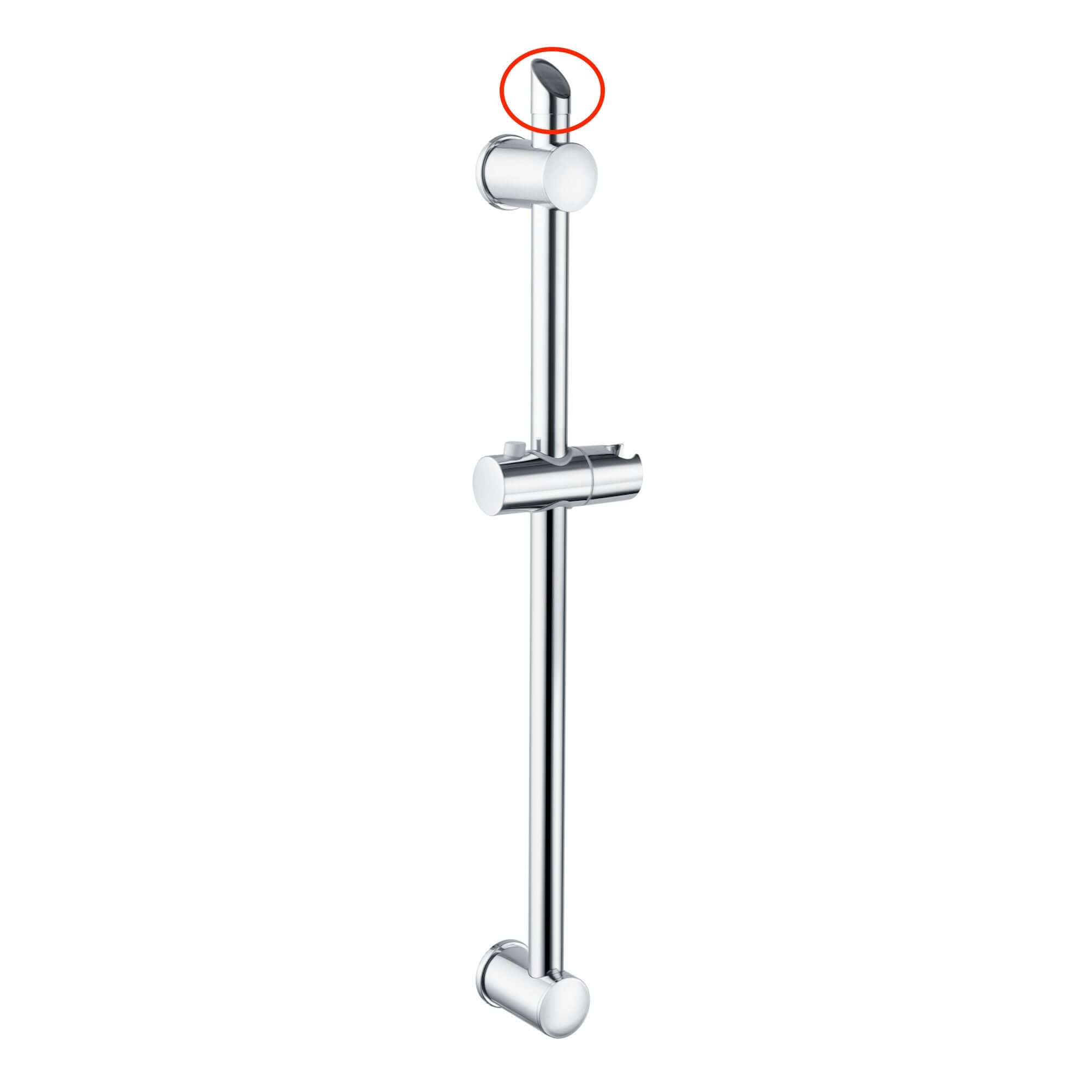 Slanted top shower riser rail end S08 - chrome