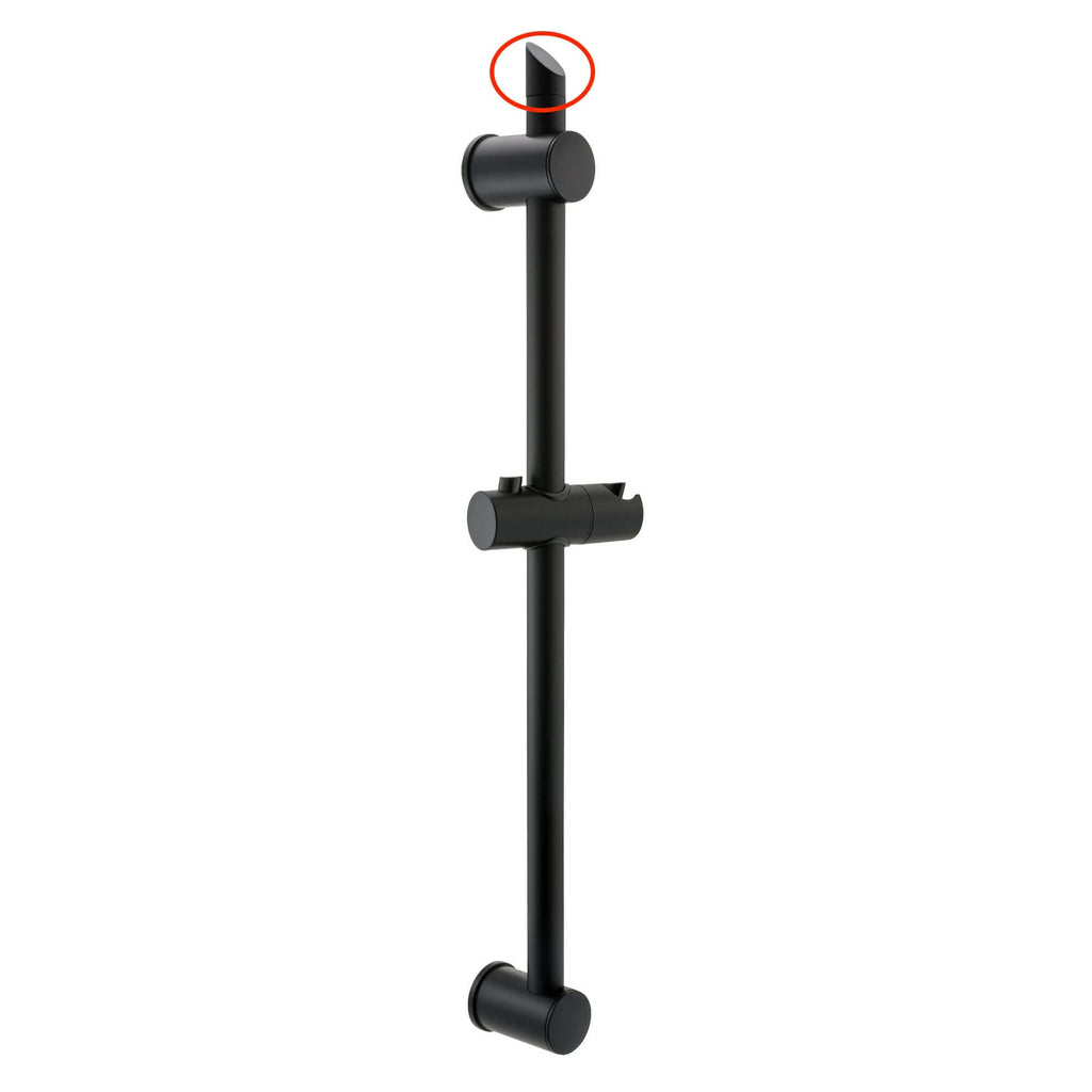 Slanted top shower riser rail end S30 - black
