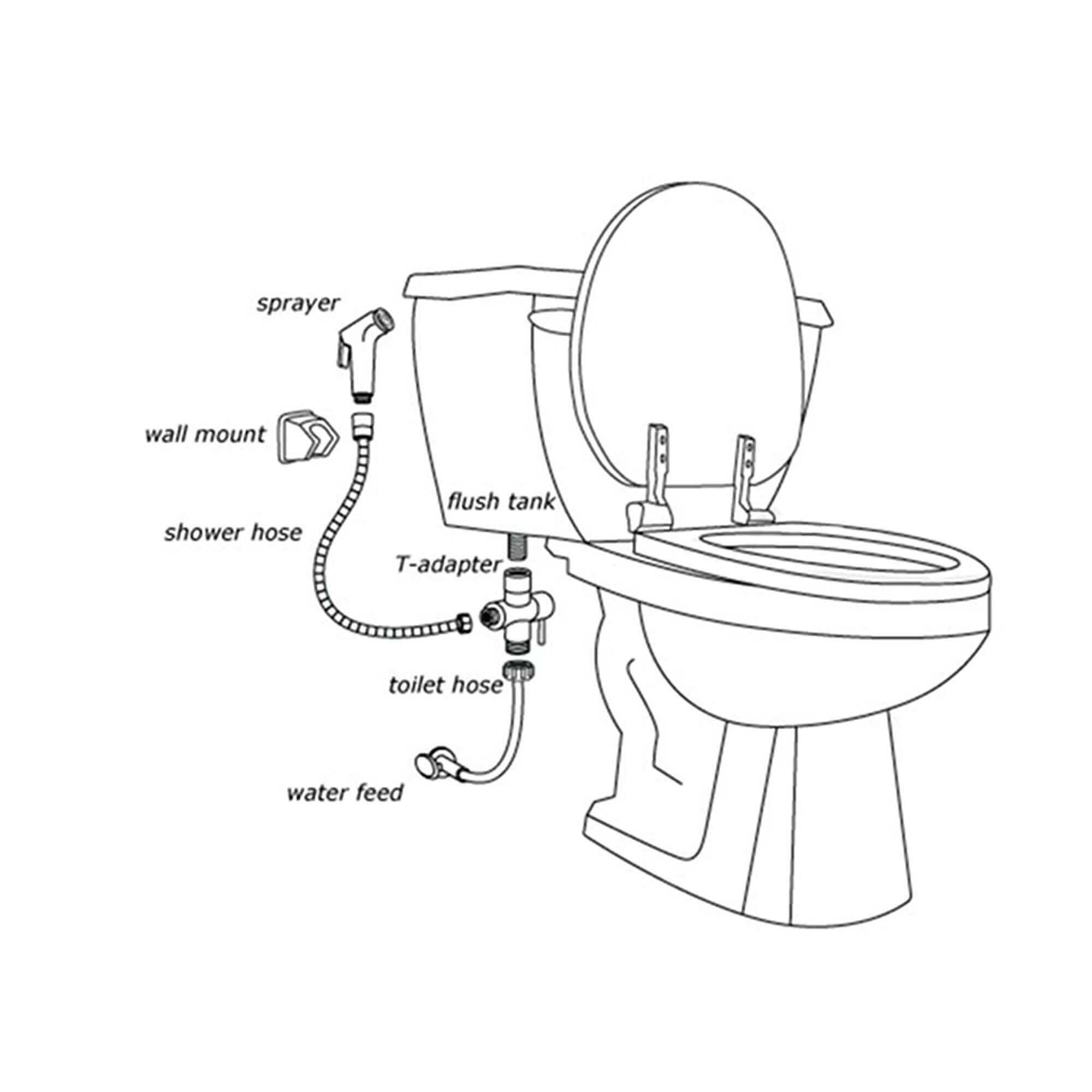 Douche bidet hand shower solid brass - chrome