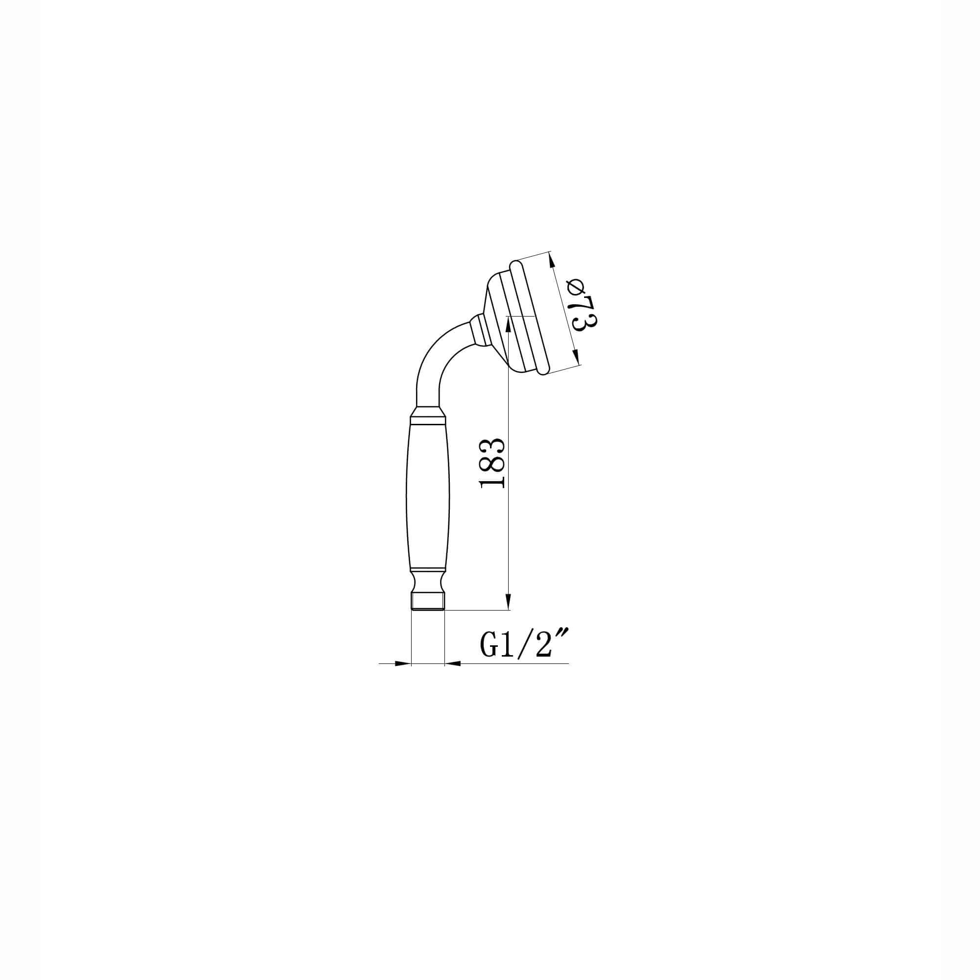 Traditional hand shower ceramic brass - chrome