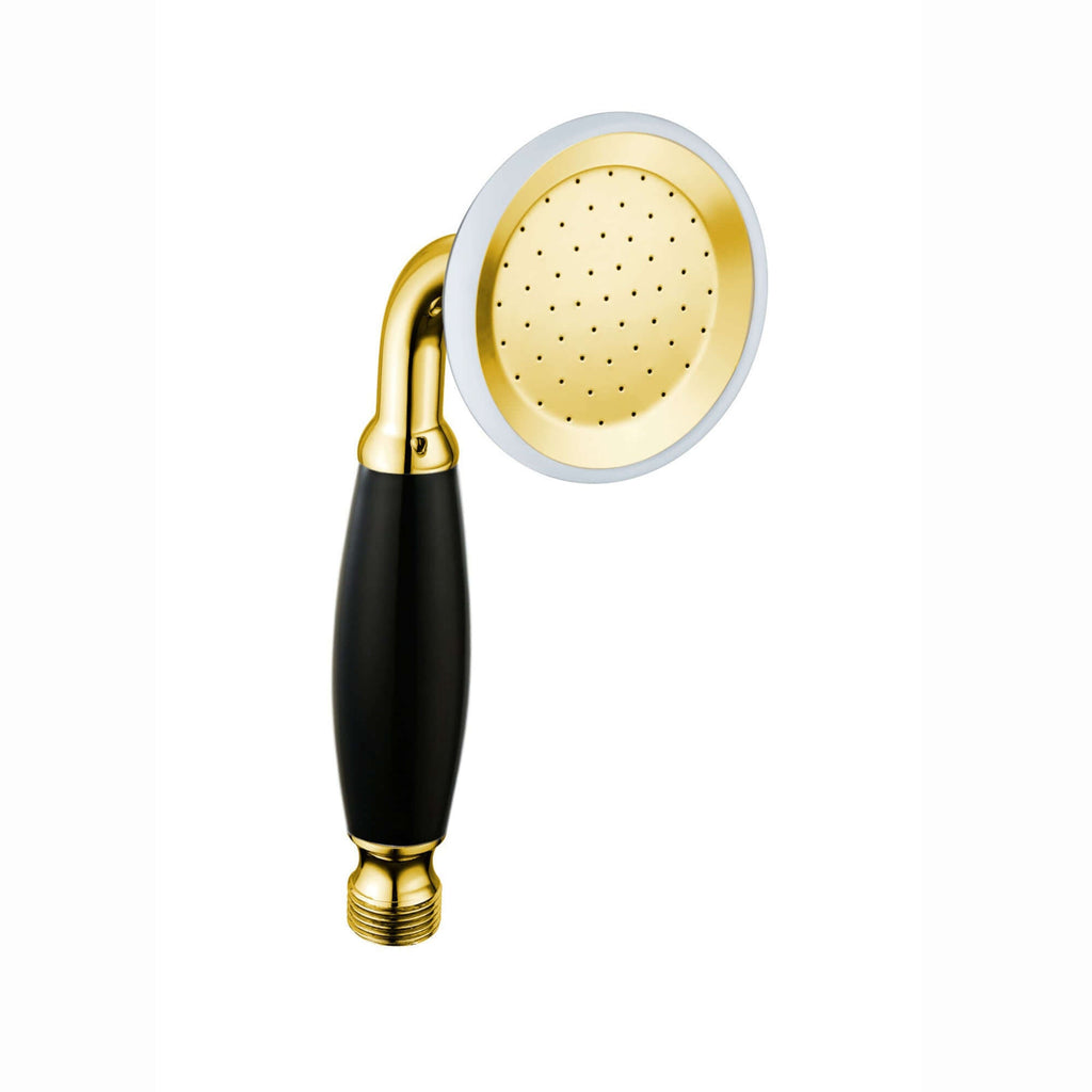 Traditional hand shower ceramic brass - gold & black