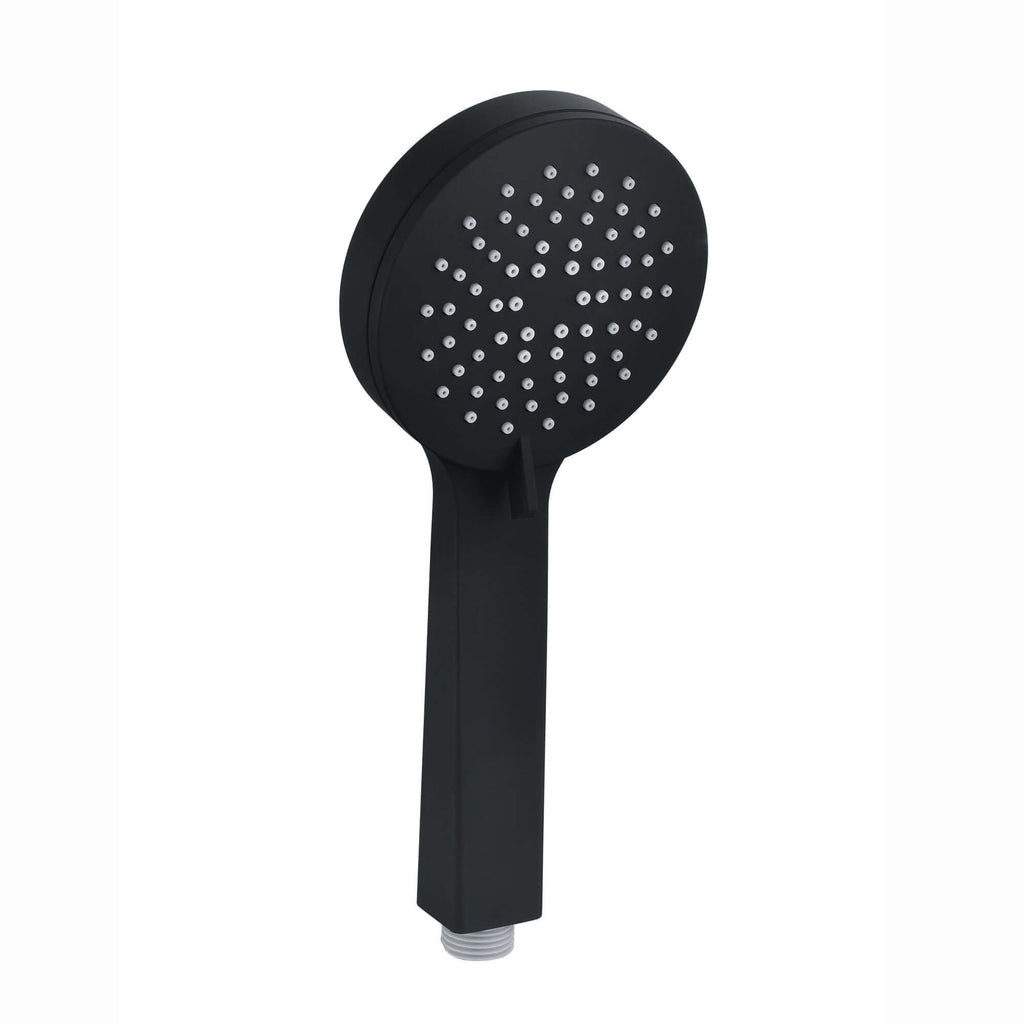 Modern round multi function hand shower 3 setting - matt black