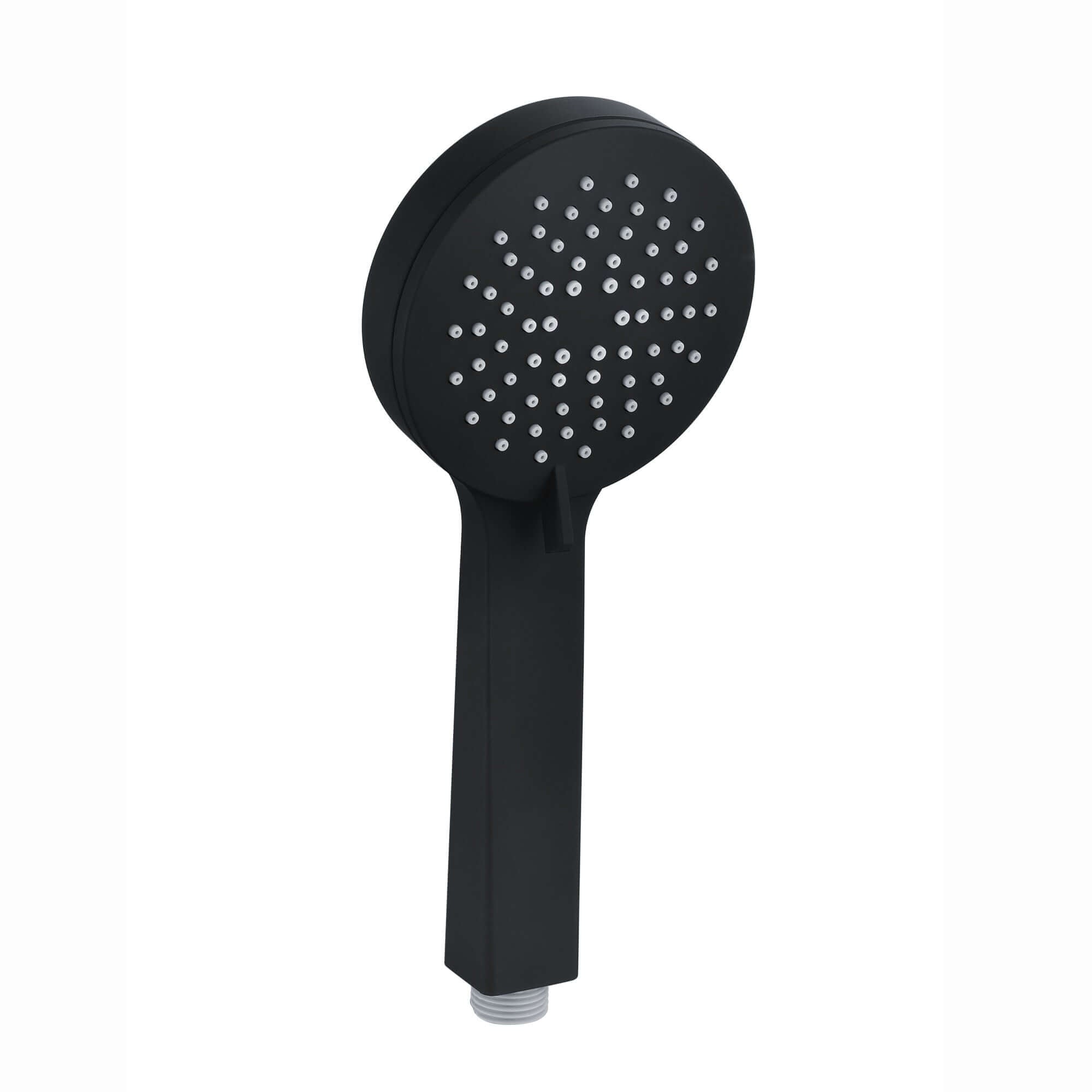 Modern round multi function hand shower 3 setting - matt black