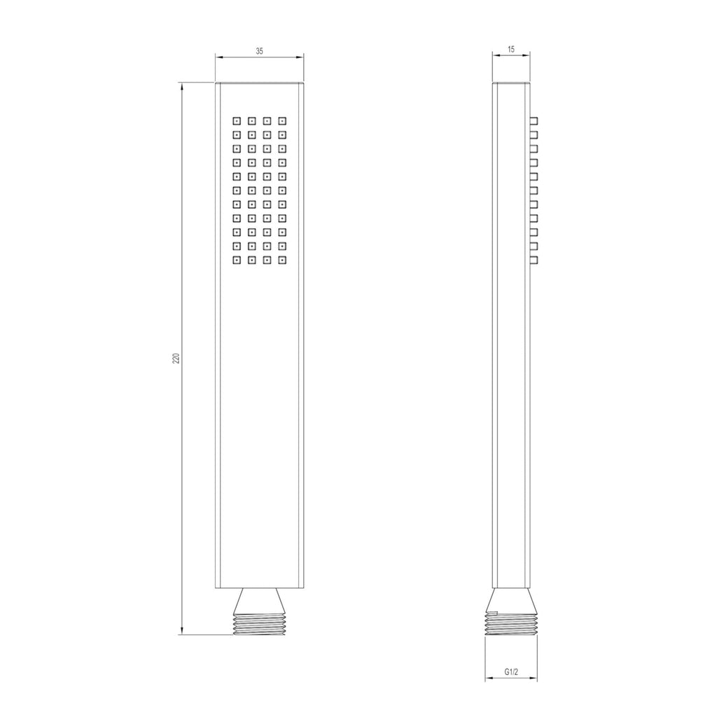 Luxury brass rectangular handset - gunmetal grey