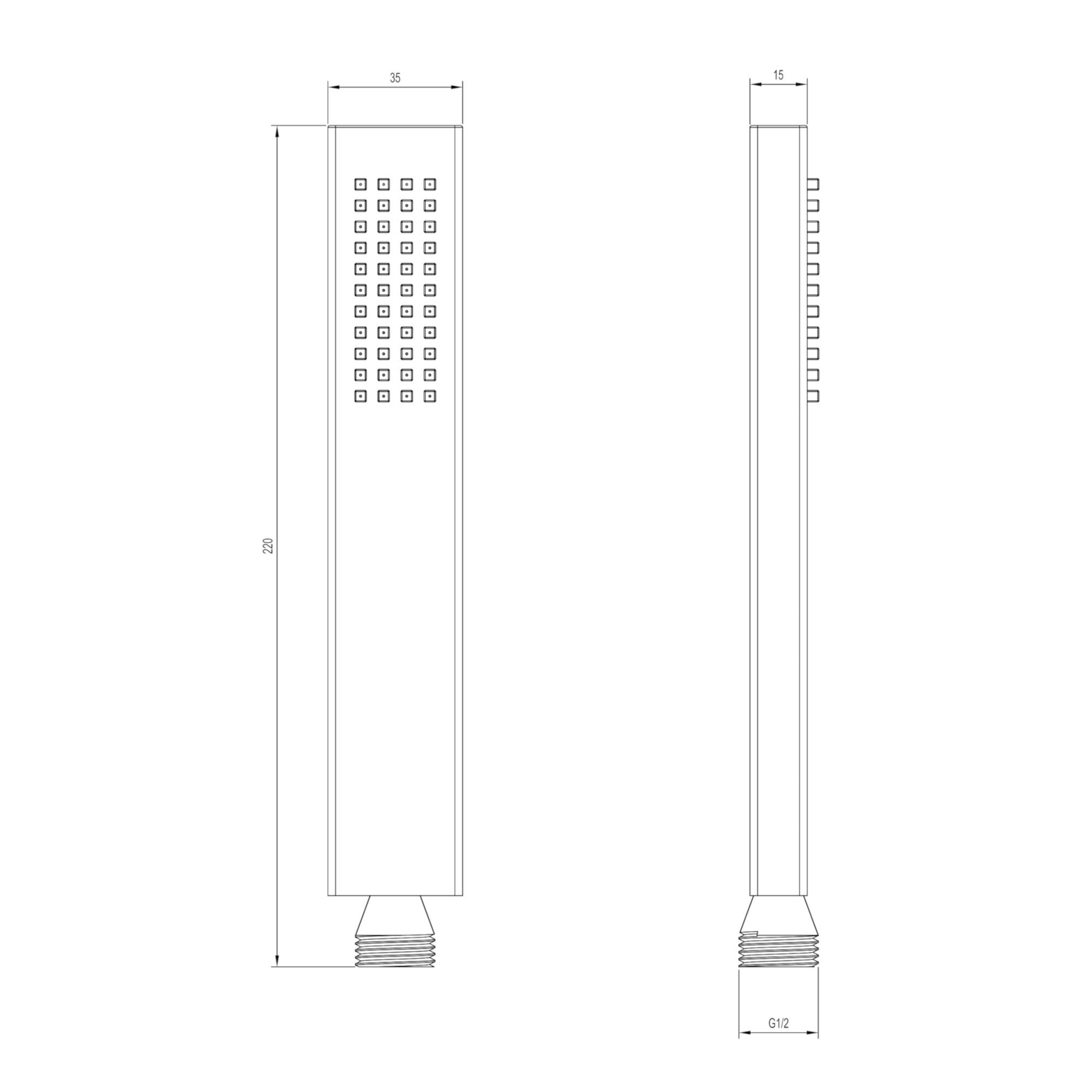 Luxury brass rectangular handset - gunmetal grey