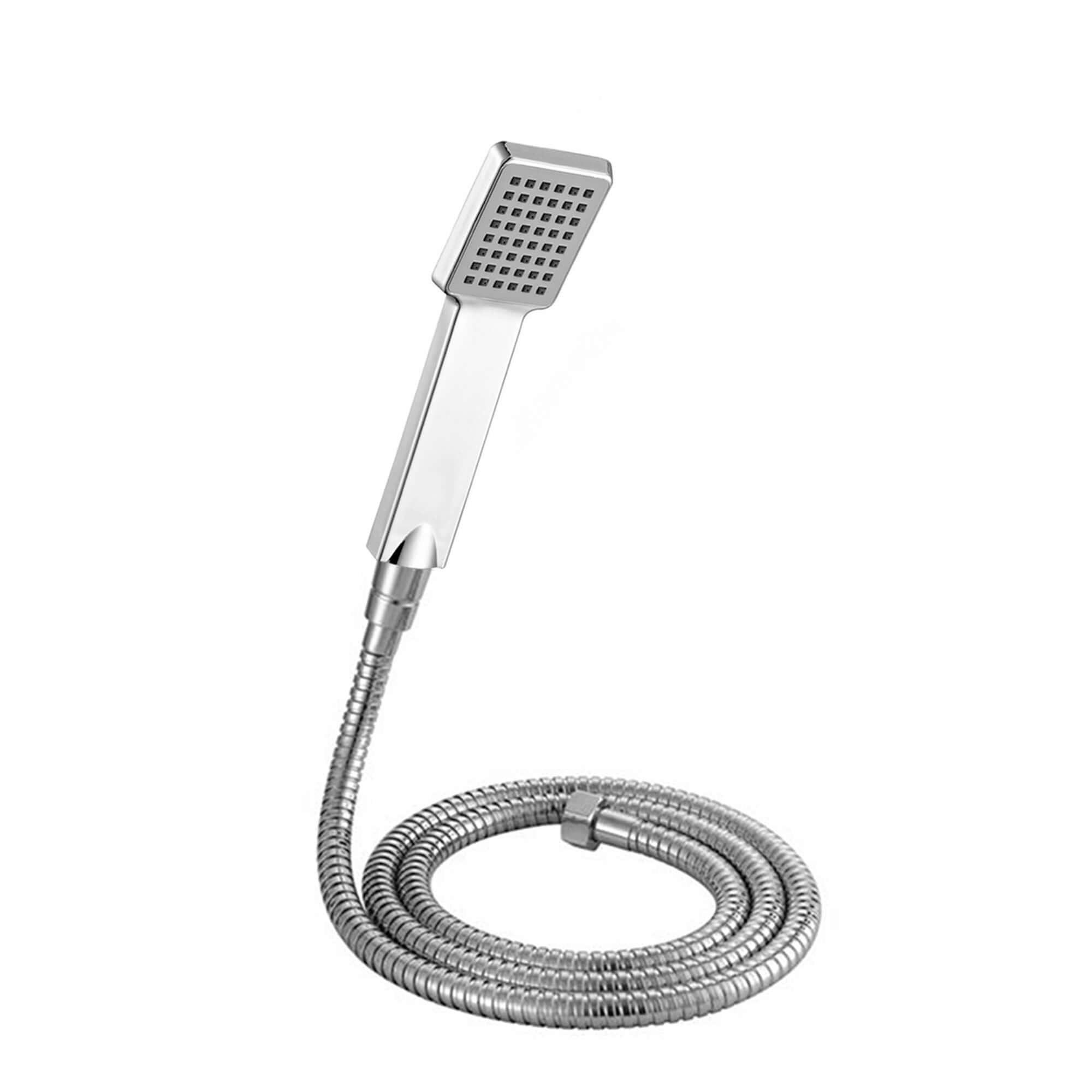 Square Paddle Hand Shower Kit incl. Hose and Wall Bracket - Chrome