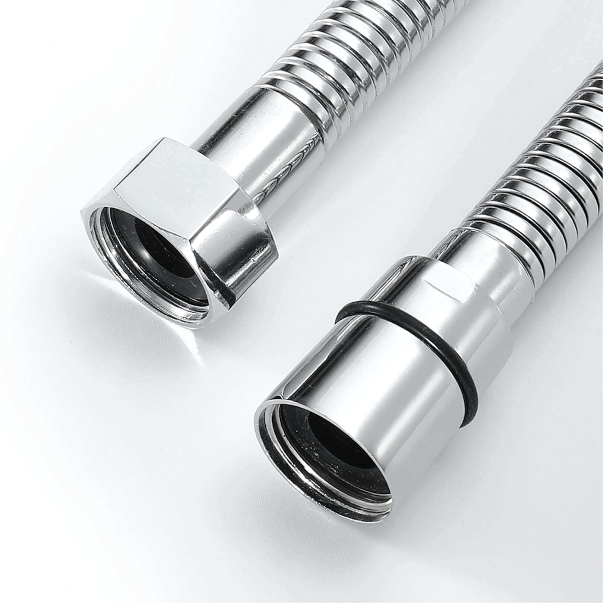 Traditional Handheld Shower Head and Hose Kit Brass with White Ceramic Details - Chrome