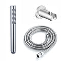 Premium Round Pencil Hand Shower With Silicone Jets Kit Incl. Hose And Luxury Brass Wall Bracket - Chrome