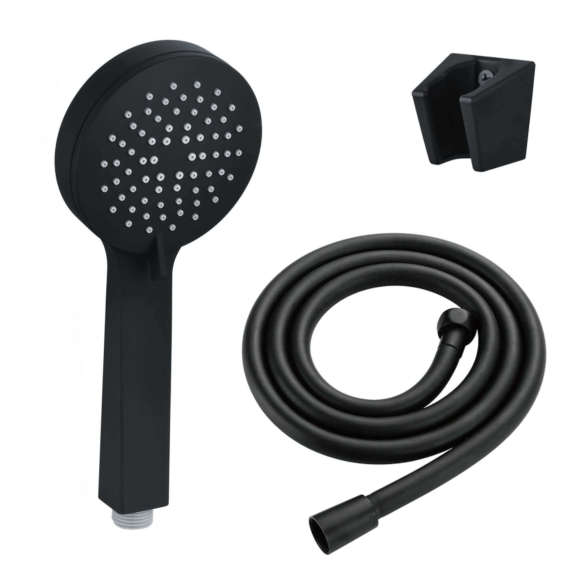 Contemporary 3 Function Hand Shower Kit Incl. Hose And Wall Bracket - Black