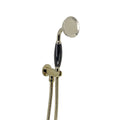 Traditional Brass & Black Ceramic Hand Shower Kit Incl. Hose And Wall Bracket With Outlet - Gold