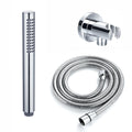 Premium Round Pencil Hand Shower With Silicone Jets Kit Incl. Hose And Wall Bracket With Outlet - Chrome