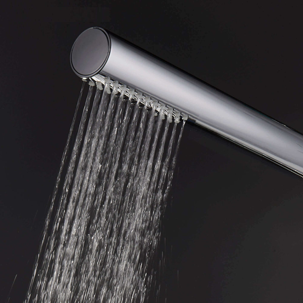Premium Round Pencil Hand Shower With Silicone Jets Kit Incl. Hose And Wall Bracket With Outlet - Chrome