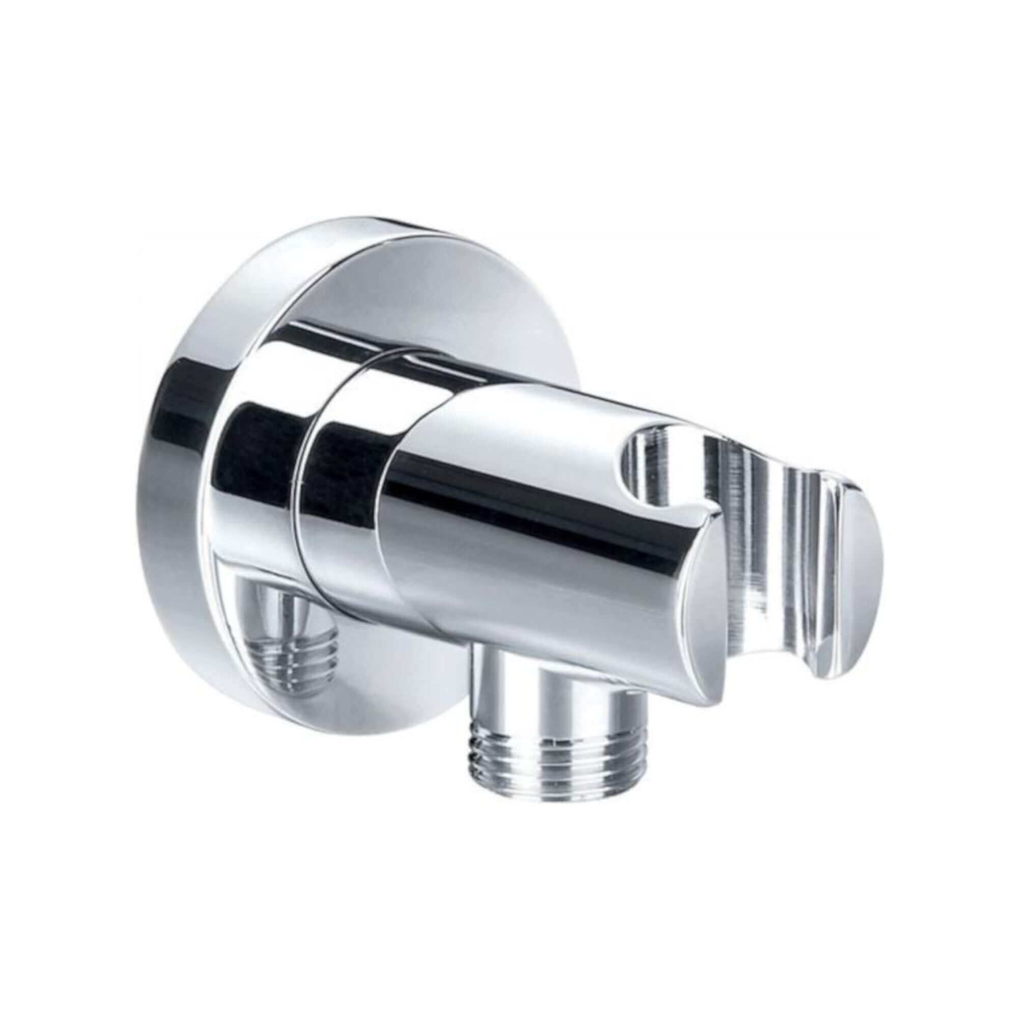 Premium Round Pencil Hand Shower With Silicone Jets Kit Incl. Hose And Wall Bracket With Outlet - Chrome