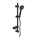 Adjustable Shower Slider Riser Rail Kit With 3 Setting Shower Head, Hose and Soap Holder - Black