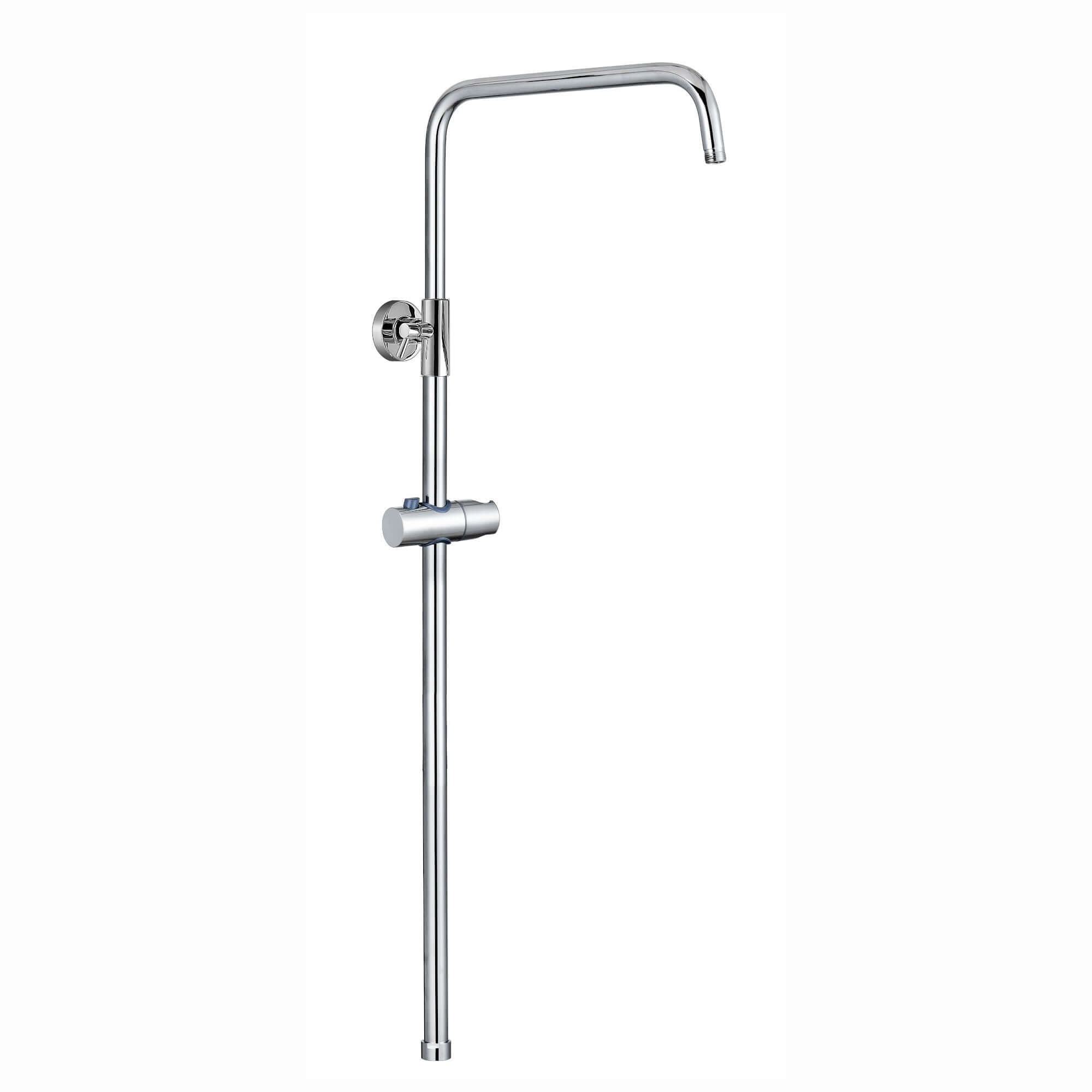 Dune shower adjustable rigid riser rail angled stainless steel - chrome