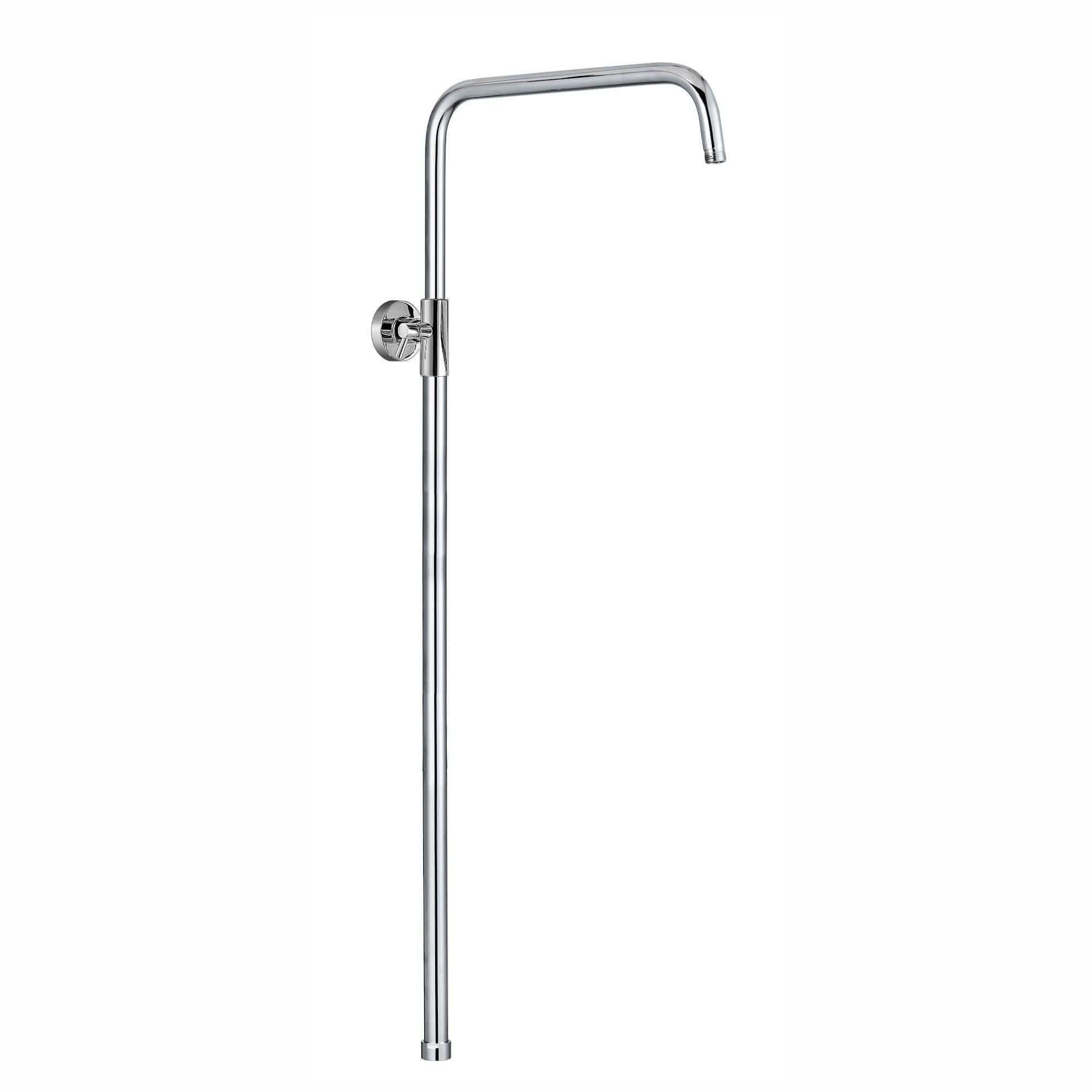 Dune shower adjustable rigid riser rail angled stainless steel - chrome