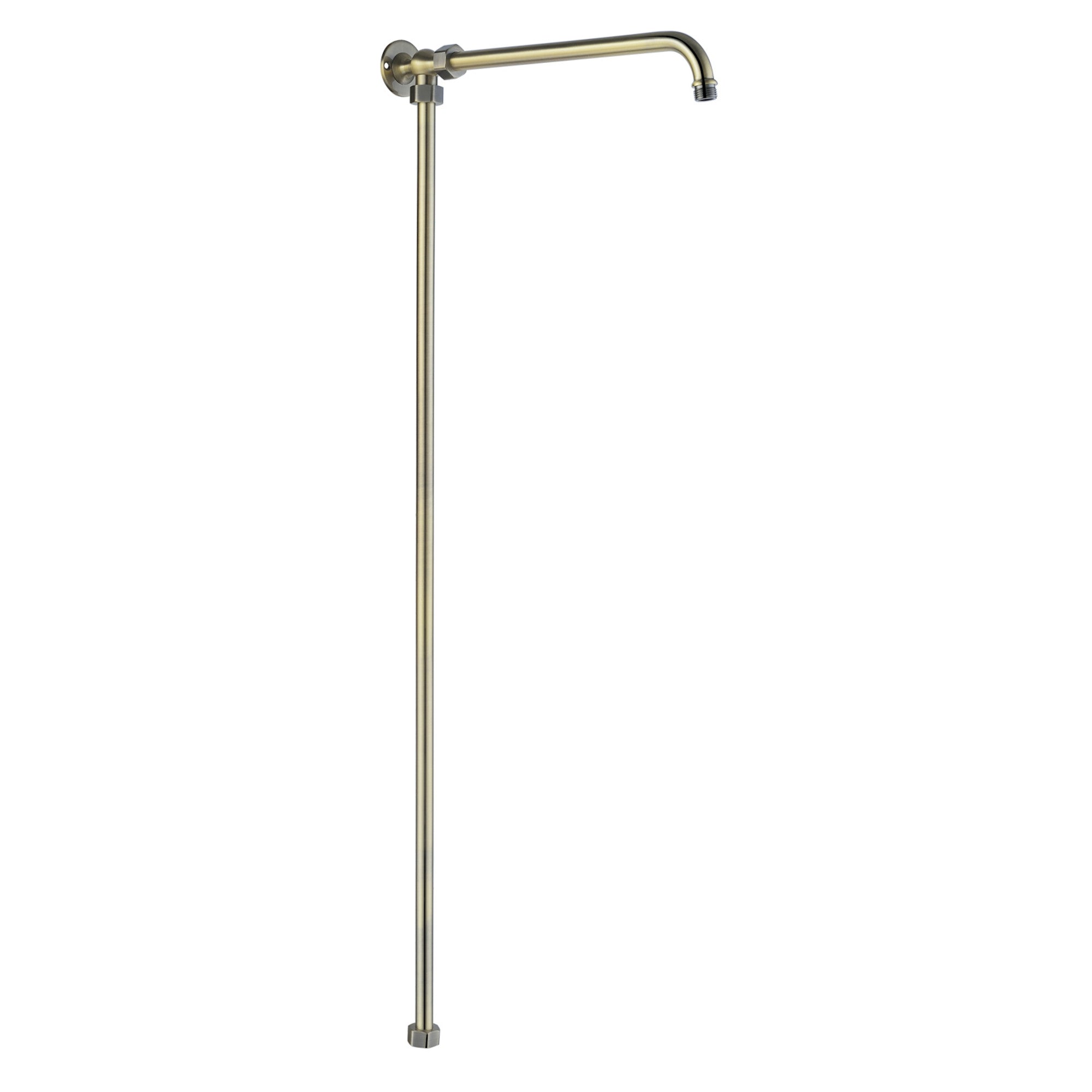 Downton shower rigid riser rail traditional - antique brass