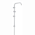 Carre shower adjustable rigid riser rail angled with 2 wall brackets, handset bracket, diverter, connecting hose - chrome