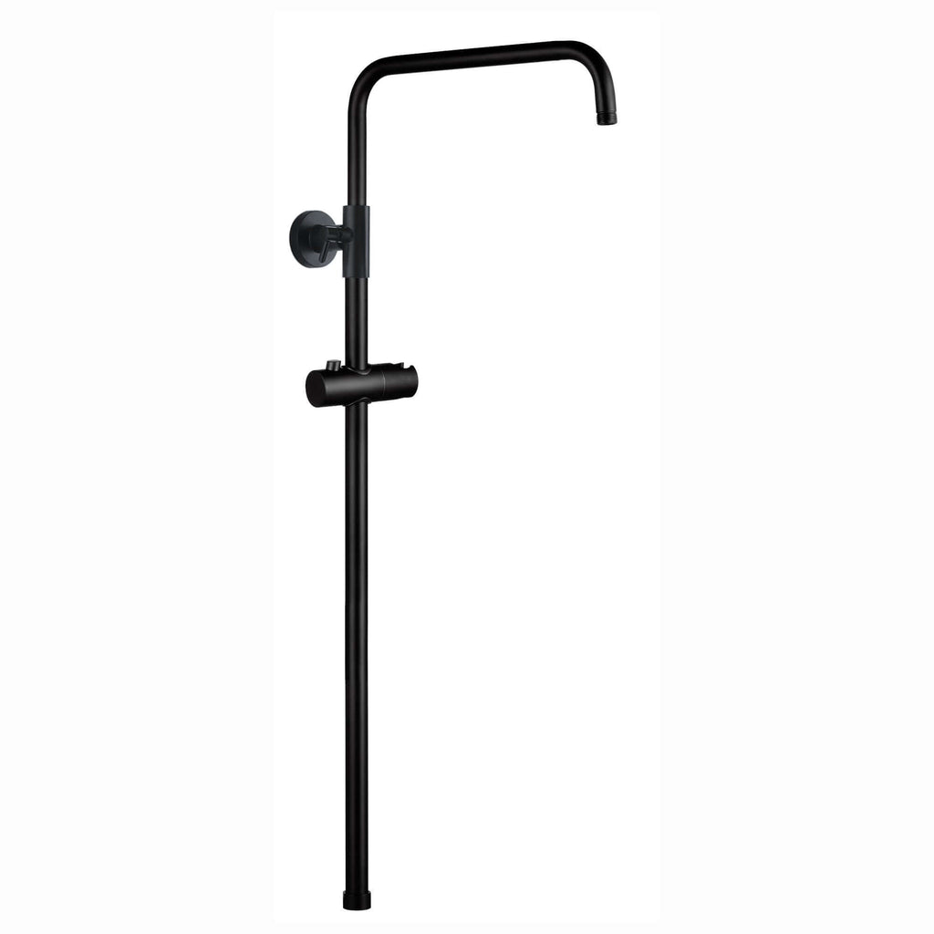 Dune shower adjustable rigid riser rail angled stainless steel - black