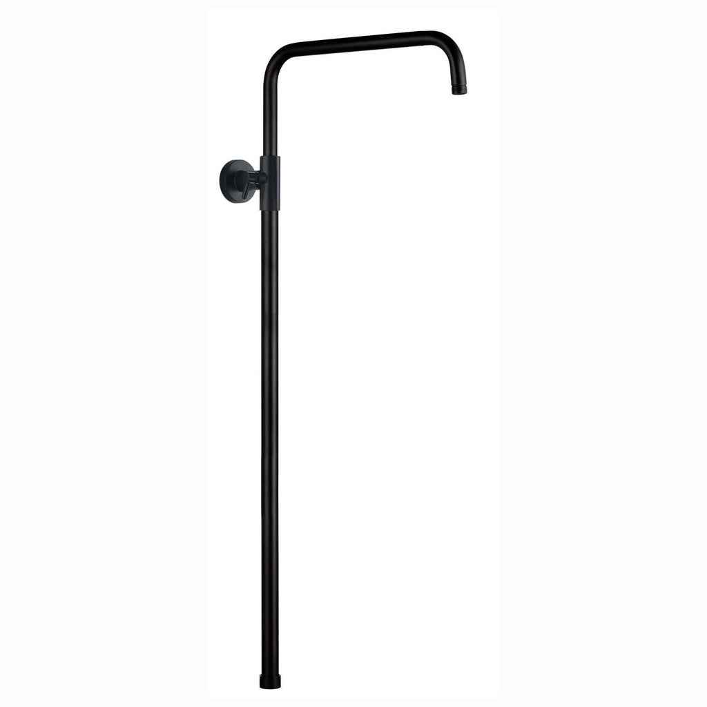 Dune shower adjustable rigid riser rail angled stainless steel - black