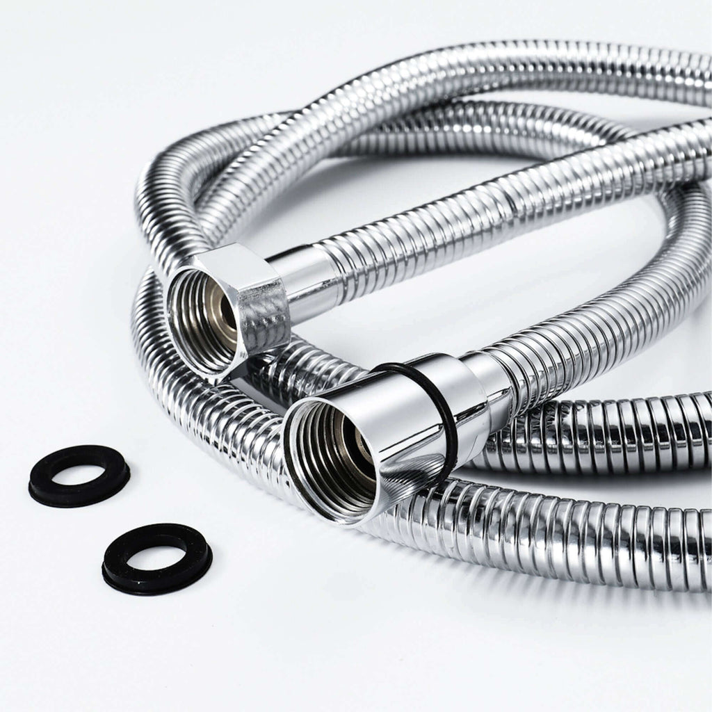 Flex shower hose stainless steel 1.5m standard bore - chrome